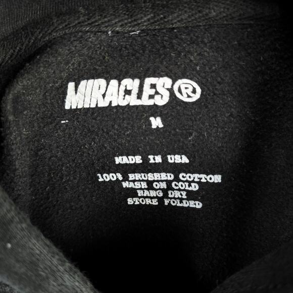 Miracles Club Virgil Was Here Hoodie Mens Medium Black Streetwear Hip Hop - Picture 6 of 10